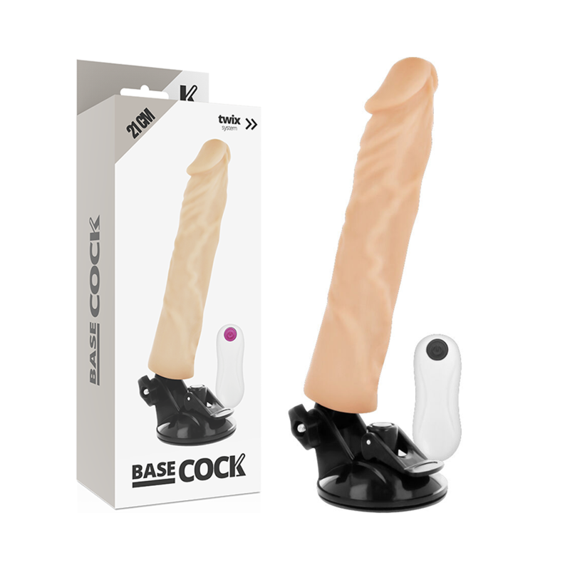 BASECOCK - VIBRATORE REALISTICO TELECOMANDO NATURALE 21 CM -O- 4 CM Basecock