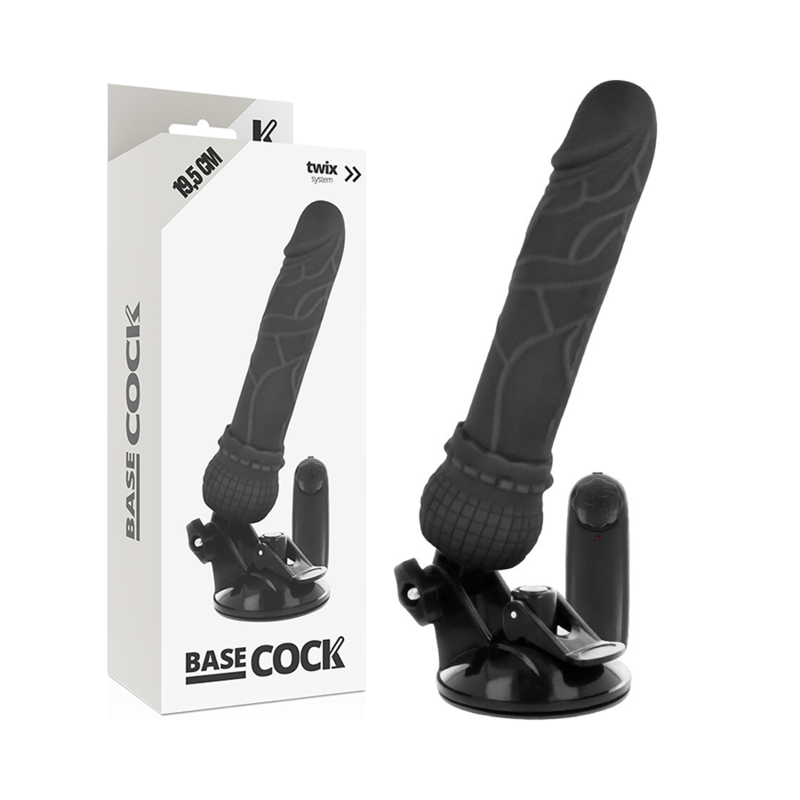 BASECOCK - VIBRATORE REALISTICO TELECOMANDO NERO 19.5 CM -O- 4 CM Basecock