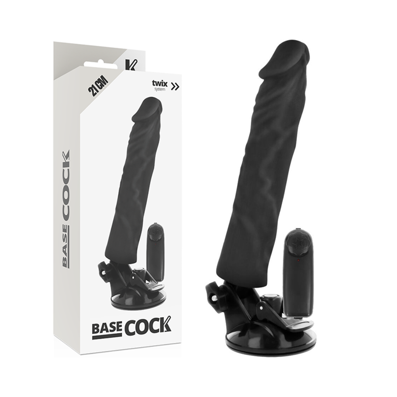 BASECOCK - VIBRATORE REALISTICO TELECOMANDO NERO 21 CM -O- 4 CM Basecock