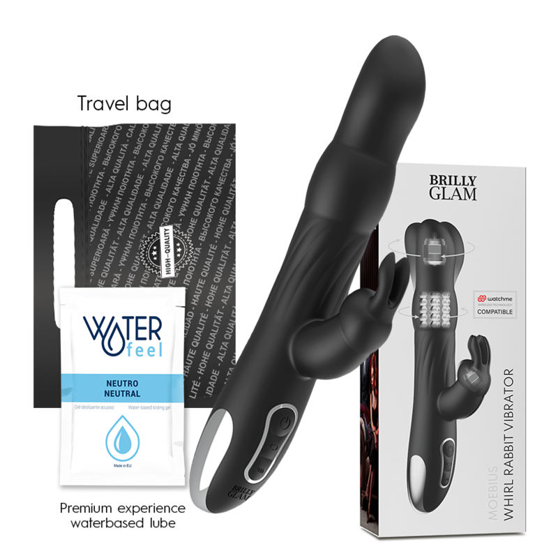 BRILLY GLAM - MOEBIUS VIBRATORE RABBIT E ROTATORE + TELECOMANDO WATCHME Brilly Glam