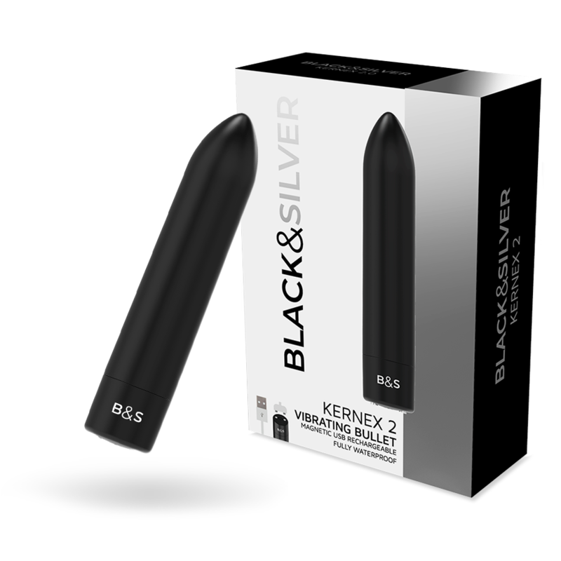 BLACK&SILVER - KERNEX 2 PROIETTILE MAGNETICO VIBRANTE NERO Black&silver