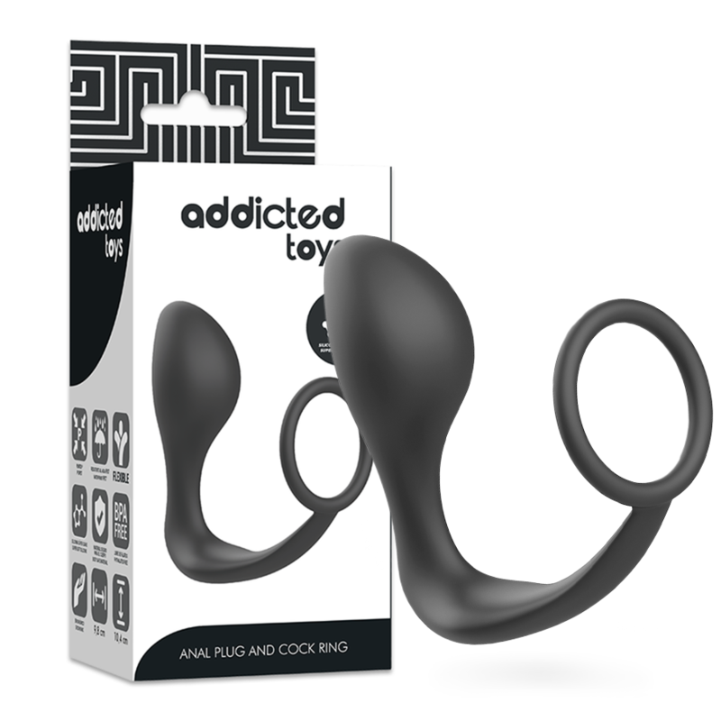 ADDICTED TOYS - PLUG ANALE CON ANELLO IN SILICONE NERO Addicted Toys