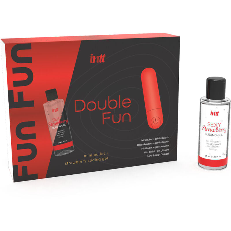 INTT RELEASES - KIT DOPPIO DIVERTIMENTO CON BULLET VIBRANTE E GEL DA MASSAGGIO ALLA FRAGOLA Intt Releases