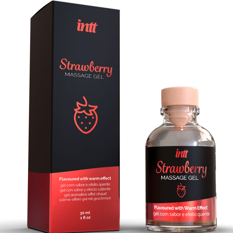 INTT MASSAGE & ORAL SEX - GEL DA MASSAGGIO AL GUSTO DI FRAGOLA EFFETTO CALDO Intt Massage & Oral Sex