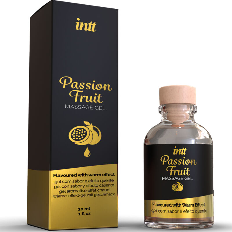 INTT MASSAGE & ORAL SEX - GEL DA MASSAGGIO AL GUSTO DI FRUTTO DELLA PASSIONE CON EFFETTO CALORE Intt Massage & Oral Sex