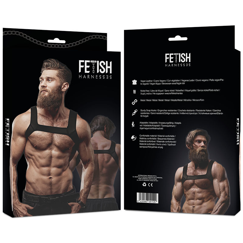 FETISH SUBMISSIVE ATTITUDE - IMBRACATURA PER IL PETTO IN NEOPRENE PER UOMINI TAGLIA L Fetish Submissive Attitude