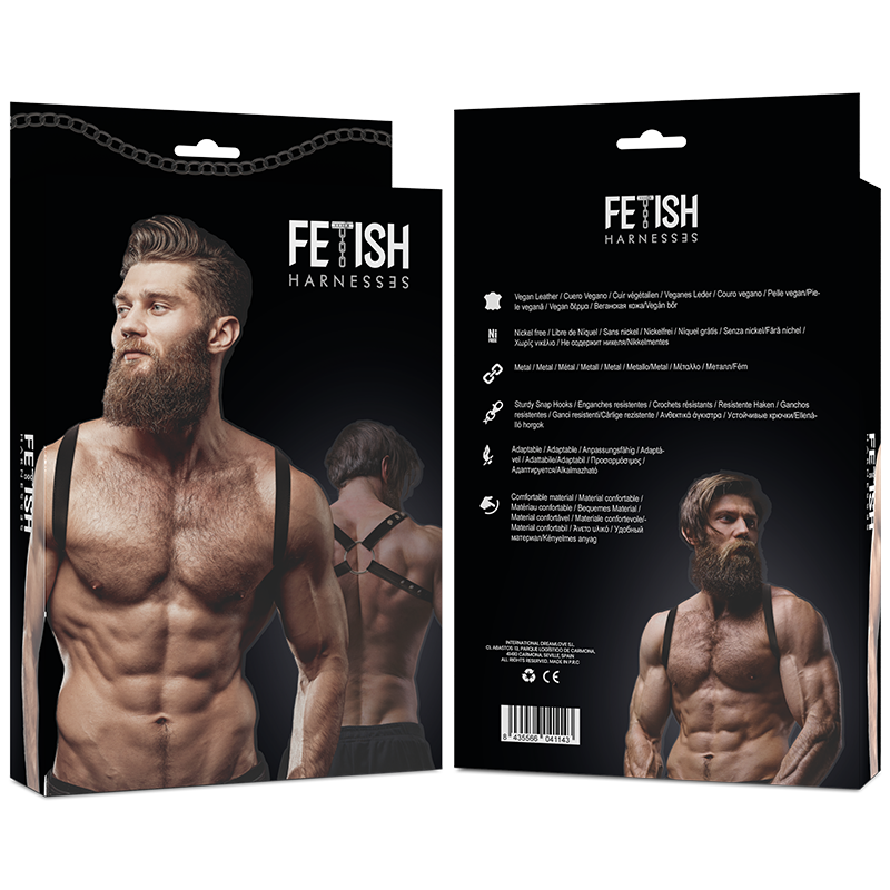 FETISH SUBMISSIVE ATTITUDE - IMBRACATURA POSTERIORE IN ECOPELLE DA UOMO Fetish Submissive Attitude