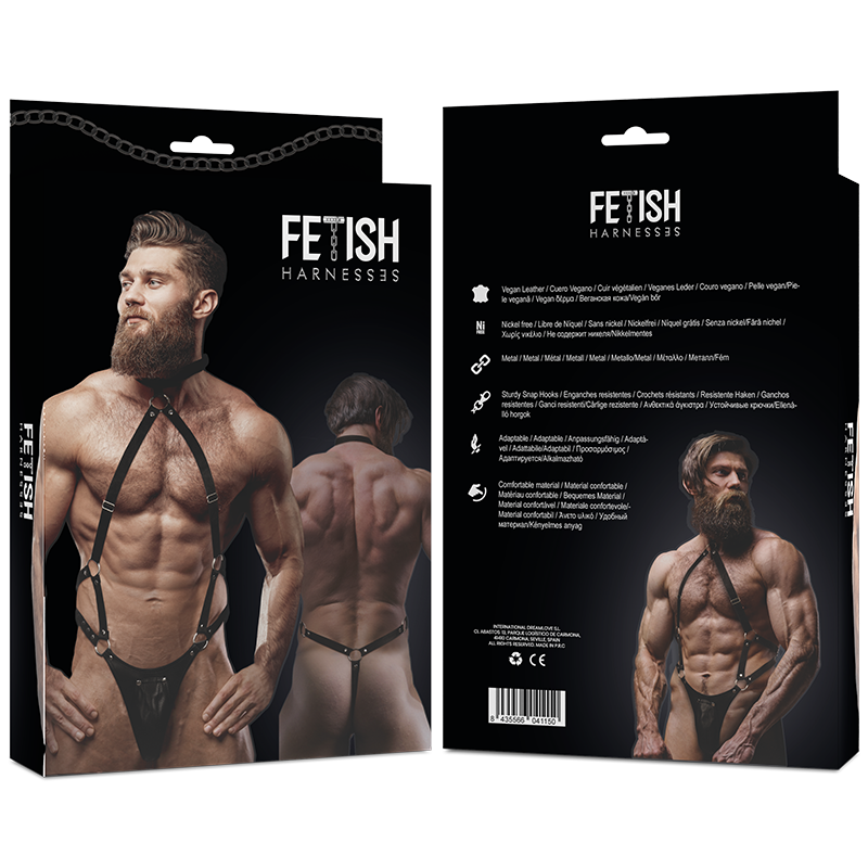 FETISH SUBMISSIVE ATTITUDINE - IMBRACATURA JOCK STRAP IN ECOPELLE DA UOMO Fetish Submissive Attitude