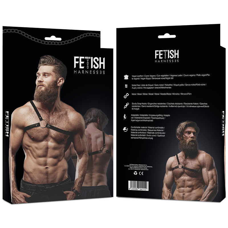 FETISH SUBMISSIVE - ATTITUDE IMBRACATURA IN ECOPELLE CON SPALLE INCROCIATE PER UOMO Fetish Submissive Attitude