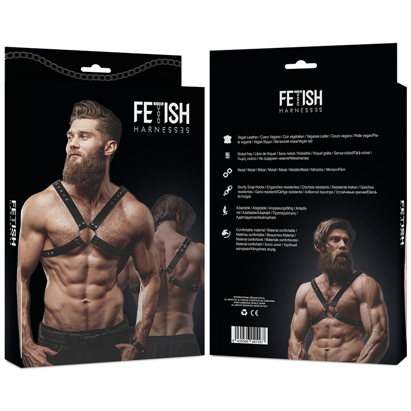 FETISH SUBMISSIVE ATTITUDE - IMBRACATURA IN ECOPELLE CON PETTO INCROCIATO DA UOMO Fetish Submissive Attitude