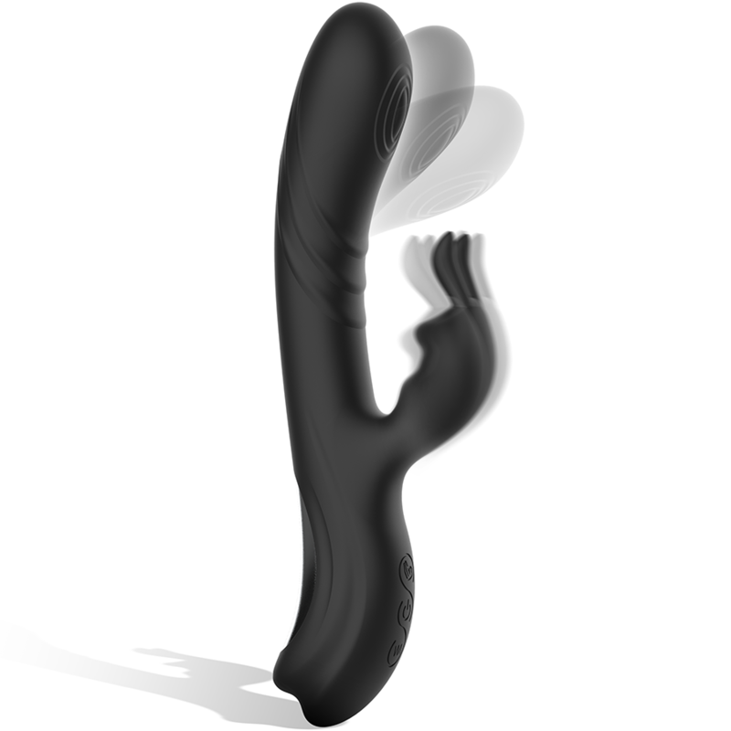 BLACK&SILVER - STIMOLATORE CONIGLIO IN SILICONE RICARICABILE JAMIE NERO Black&silver