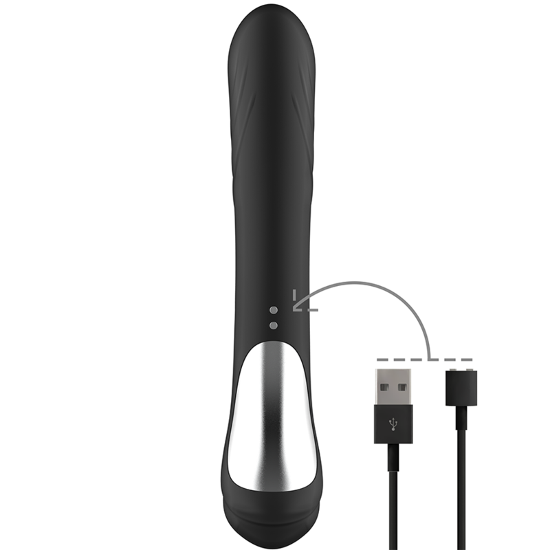 BLACK&SILVER - STIMOLATORE CONIGLIO IN SILICONE RICARICABILE JAMIE NERO Black&silver