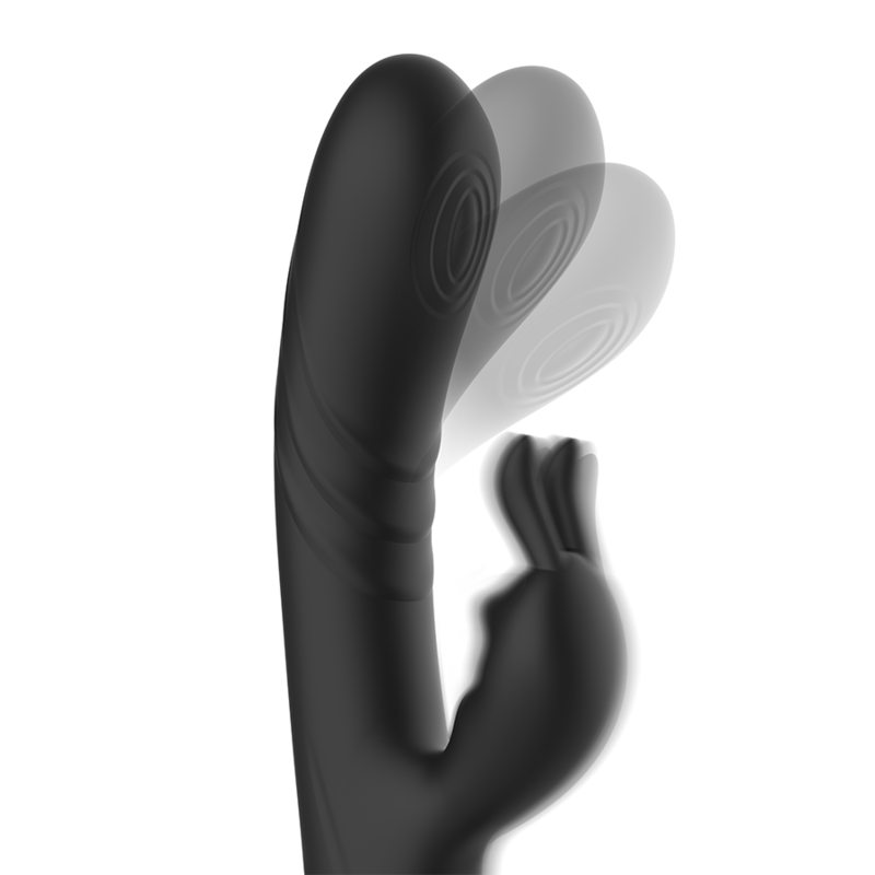 BLACK&SILVER - STIMOLATORE CONIGLIO IN SILICONE RICARICABILE JAMIE NERO Black&silver