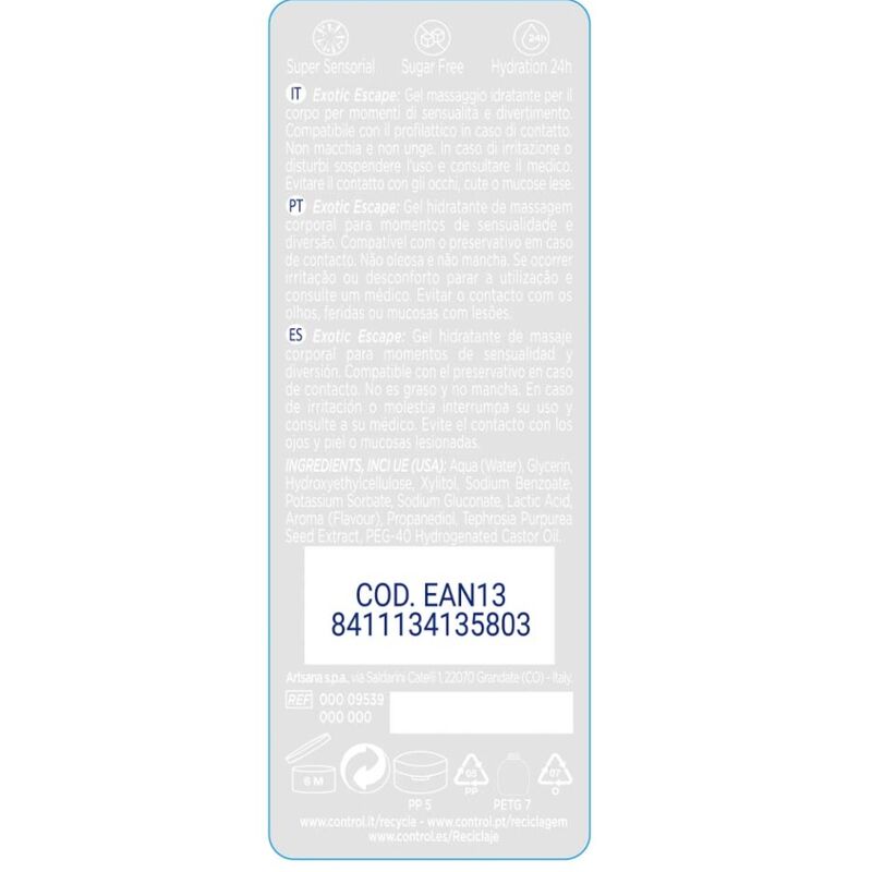 CONTROL - 2 EN 1 MASSAGGIO E PIACERE ESOTICO 200 ML Control Lubes