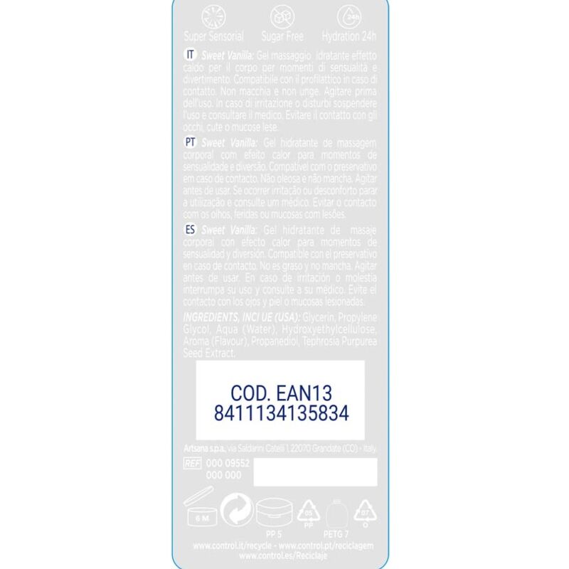 CONTROL - MASSAGGIO 2 EN 1 E PIACERE DOLCEZZA DEL MADAGASCAR 200 ML Control Lubes