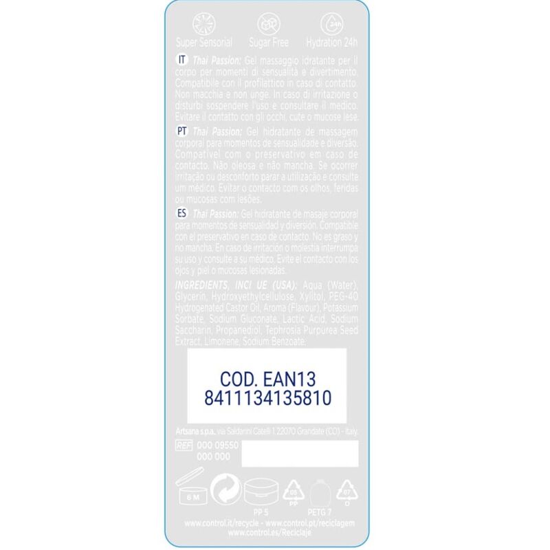 CONTROL - MASSAGGIO E PIACERE 2 EN 1 PASSIONE THAI 200 ML Control Lubes