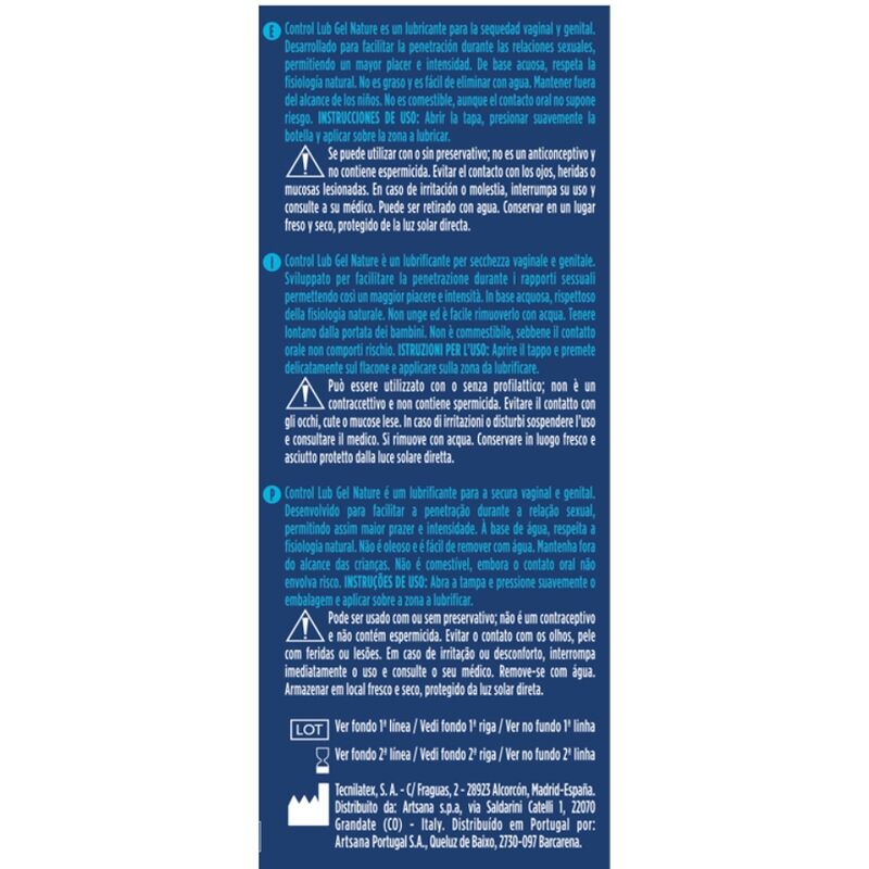 CONTROL - LUB GEL LUBRIFICANTE NATURALE 75 ML Control Lubes