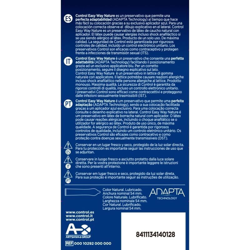 CONTROL - NATURA EASY WAY 10 UNIT Control Condoms