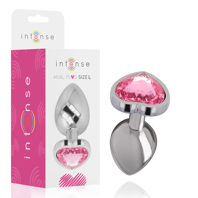 INTENSE - PLUG ANALE IN METALLO ALLUMINIO CUORE ROSA TAGLIA L Intense Anal Toys