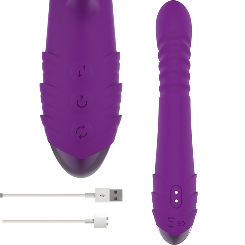 INTENSE - VIBRATORE MULTIFUNZIONE RICARICABILE IGGY UP & DOWN CON STIMOLATORE CLITORALE VIOLA Intense Fun