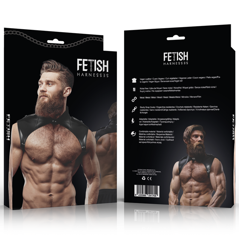 FETISH SUBMISSIVE ATTITUDE - IMBRACATURA PER IL COLLO IN ECOPELLE REGOLABILE DA UOMO BRIGADE Fetish Submissive Attitude