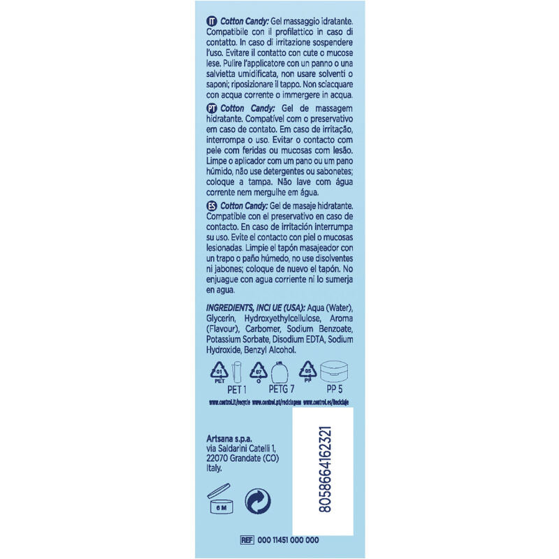 CONTROL - GEL DA MASSAGGIO ZUCCHERO FIOTATO 3 IN 1 200 ML Control Lubes