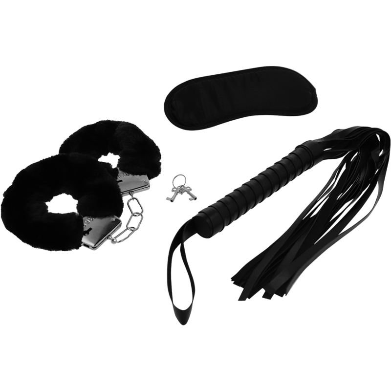 INTENSE - FETISH PLAYSET EROTICO 1 CON MANETTE, MASCHERA CIECA E FLOGGER Intense Fetish