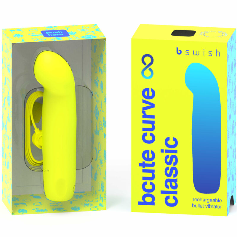 B SWISH - BCUTE CURVE INFINITE CLASSIC VIBRATORE IN SILICONE RICARICABILE GIALLO B Swish