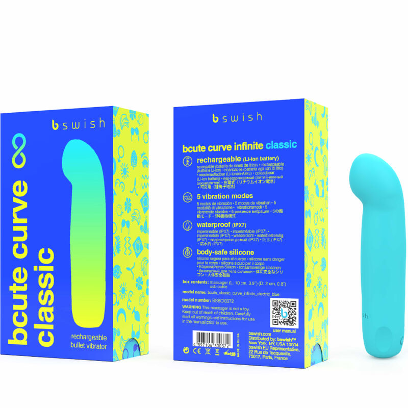 B SWISH - BCUTE CURVE INFINITE CLASSIC VIBRATORE RICARICABILE IN SILICONE BLU B Swish