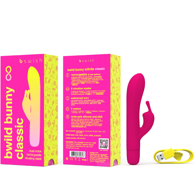 B SWISH - BWILD BUNNY INFINITE CLASSIC VIBRATORE RICARICABILE IN SILICONE ROSA B Swish