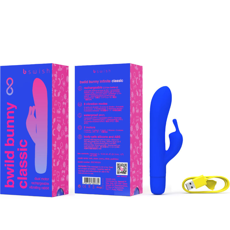 B SWISH - BWILD BUNNY INFINITE CLASSIC VIBRATORE RICARICABILE IN SILICONE BLU B Swish