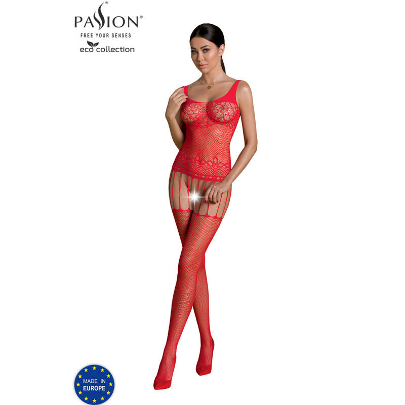 PASSION - COLLEZIONE ECO BODYSTOCKING ECO BS001 ROSSO Passion Woman Bodystockings