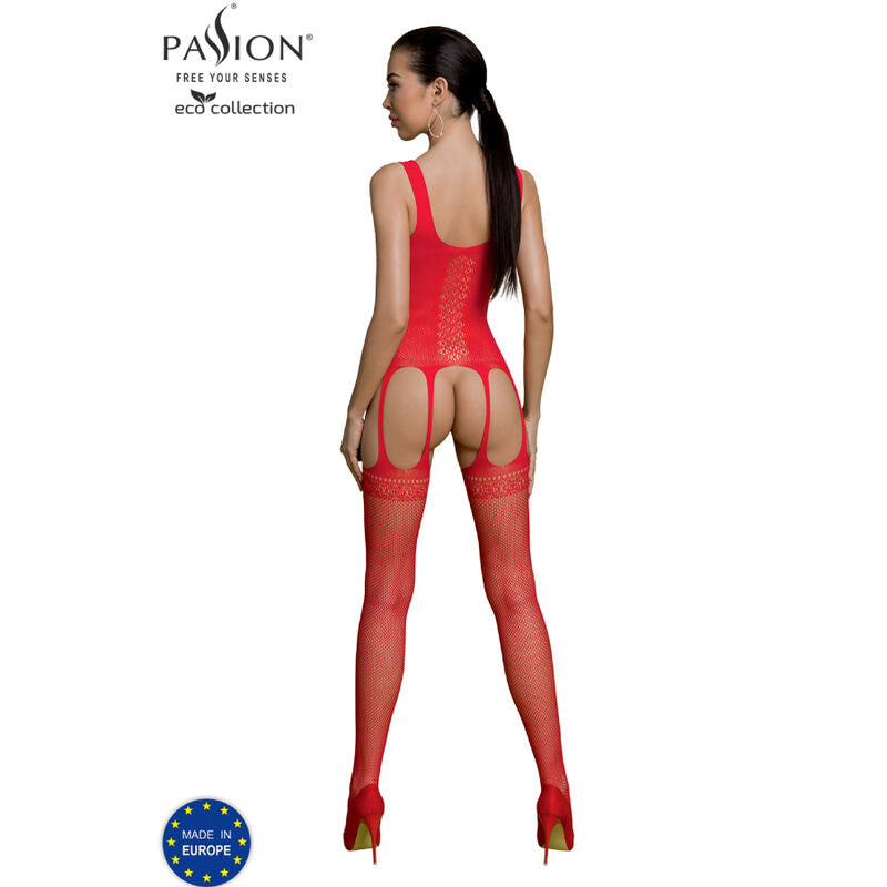 PASSION - COLLEZIONE ECO BODYSTOCKING ECO BS007 ROSSO Passion Woman Bodystockings