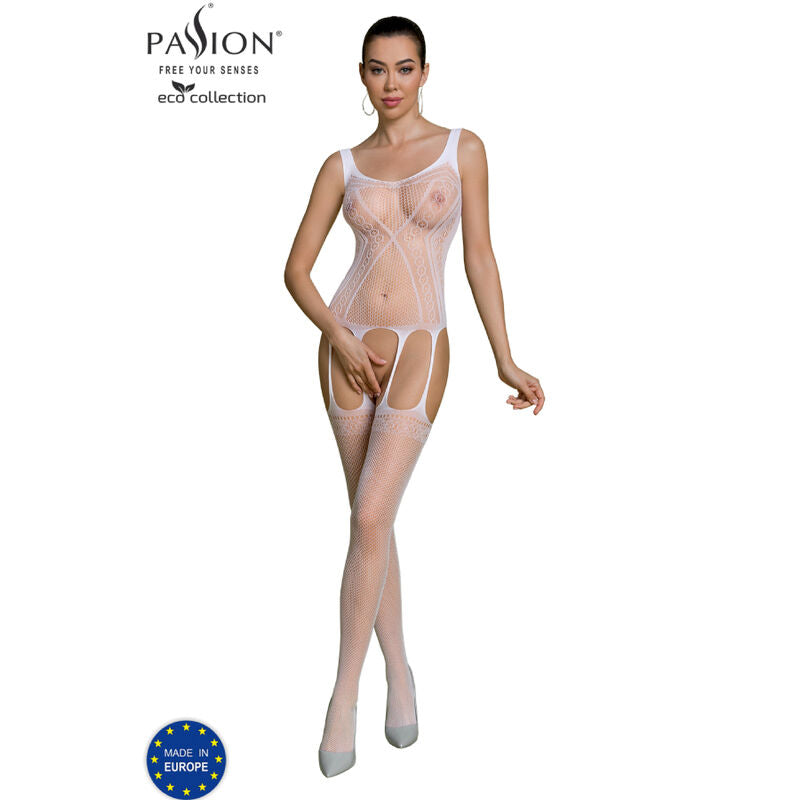 PASSION - COLLEZIONE ECO BODYSTOCKING ECO BS007 BIANCO Passion Woman Bodystockings