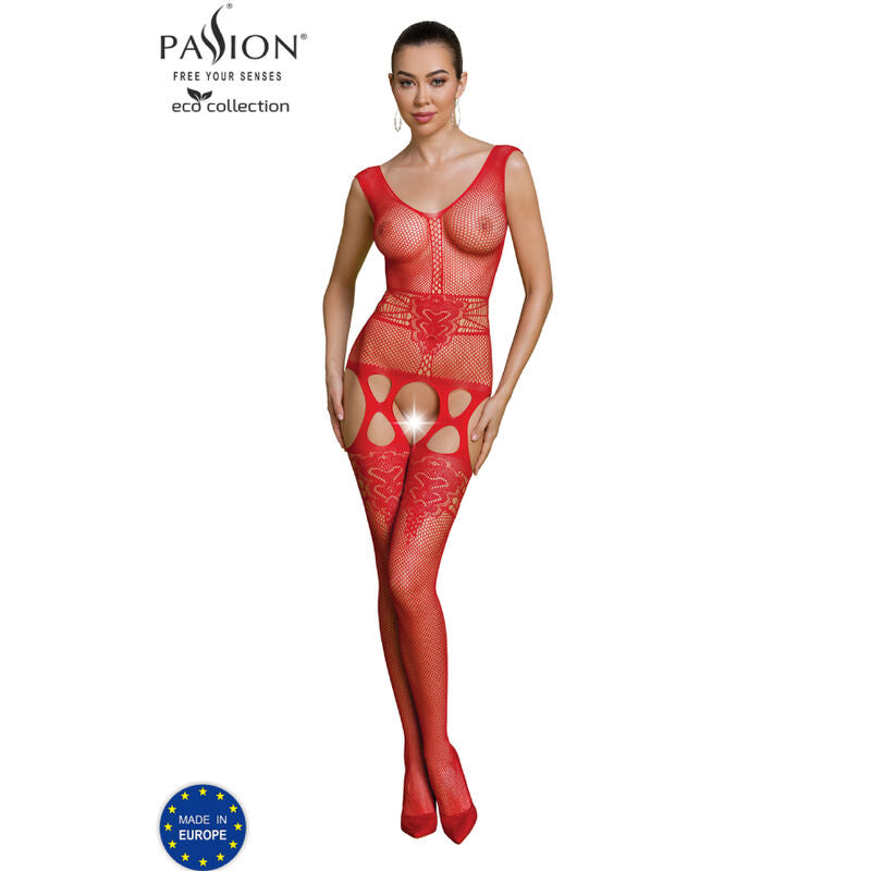 PASSION - COLLEZIONE ECO BODYSTOCKING ECO BS014 ROSSO Passion Woman Bodystockings