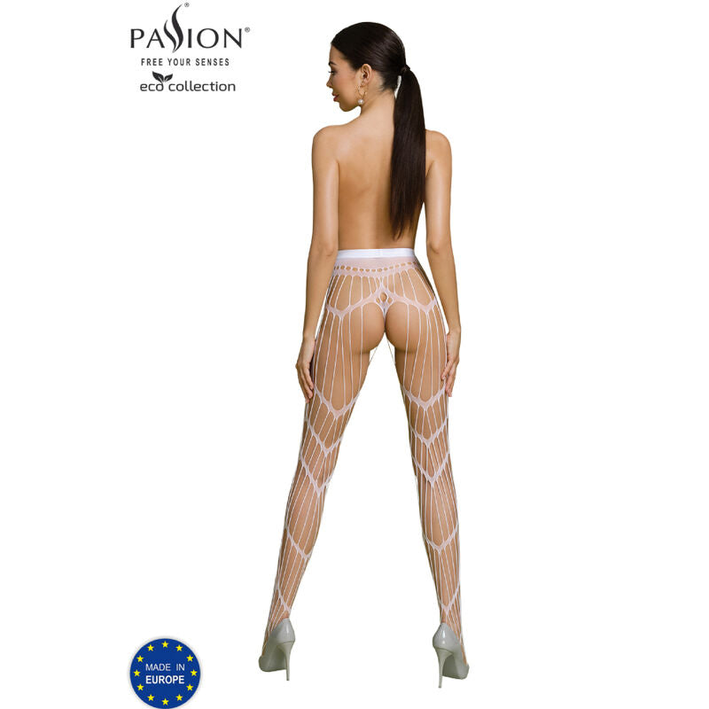 PASSION - COLLEZIONE ECO BODYSTOCKING ECO S006 BIANCO Passion Woman Garter & Stock