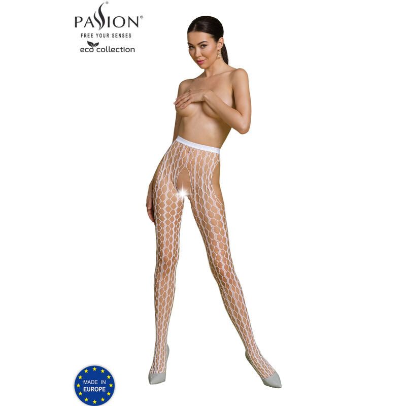 PASSION - COLLEZIONE ECO BODYSTOCKING ECO S007 BIANCO Passion Woman Garter & Stock