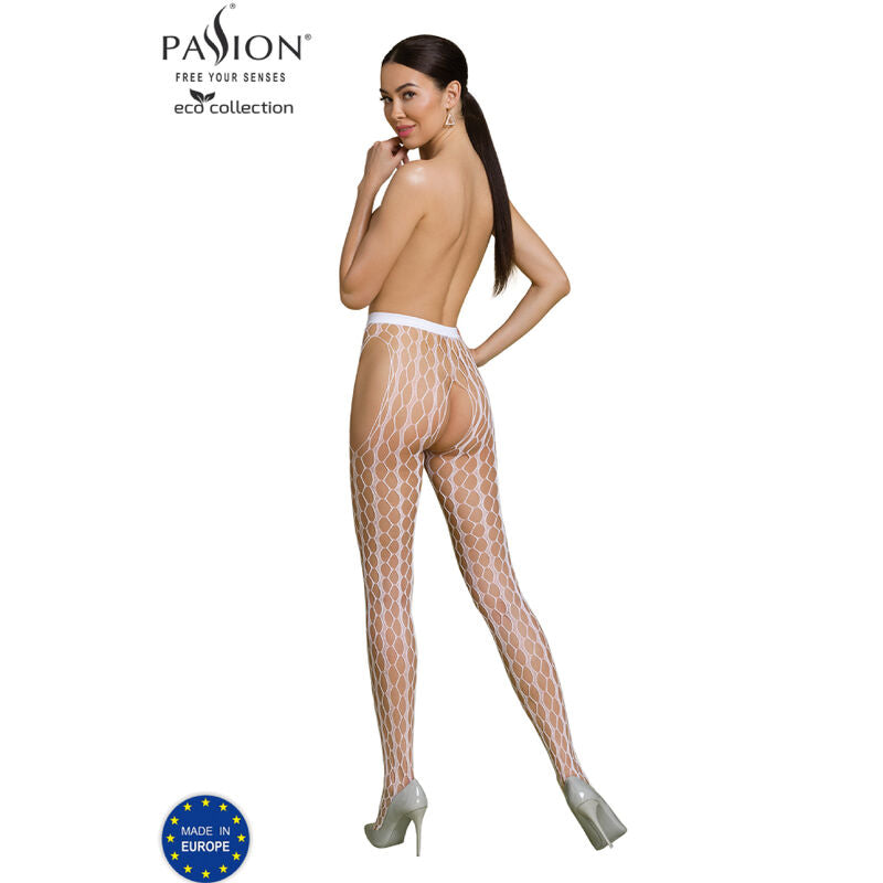 PASSION - COLLEZIONE ECO BODYSTOCKING ECO S007 BIANCO Passion Woman Garter & Stock