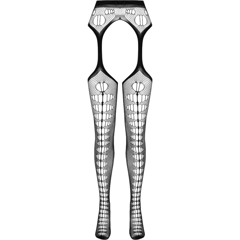 PASSION - COLLEZIONE ECO BODYSTOCKING ECO S008 NERO Passion Woman Garter & Stock