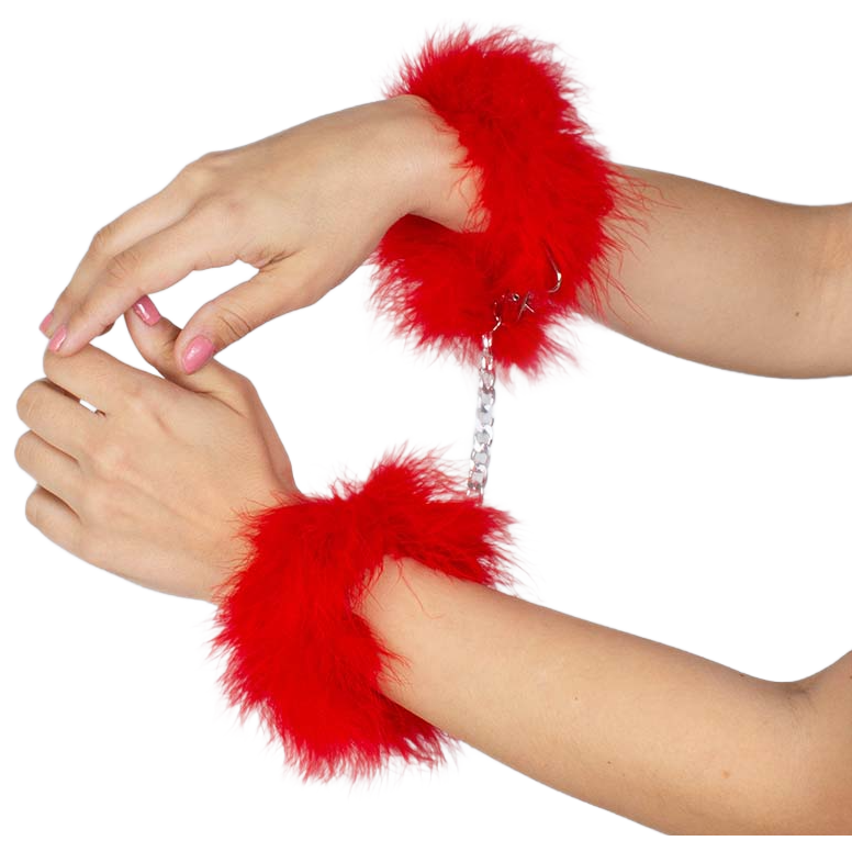 GIOCO SEGRETO - MANETTE MARABOU ROSSO Secretplay 100% Fetish