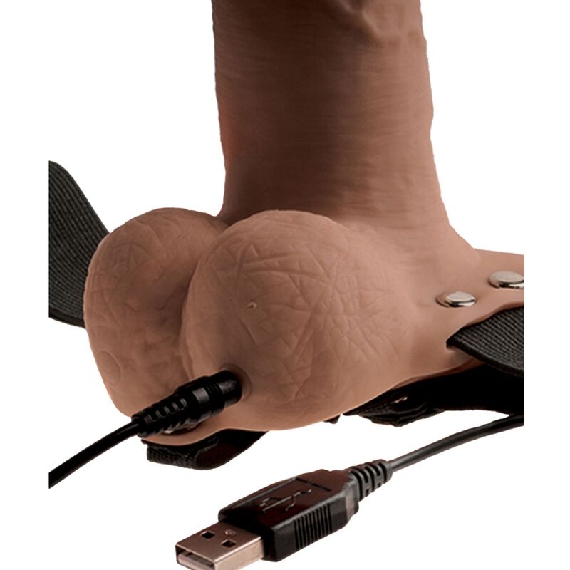 FETISH FANTASY SERIES - IMBRACATURA REGOLABILE PENE REALISTICO CON TESTICOLI RICARICABILI E VIBRATORE 15 CM Fetish Fantasy Series
