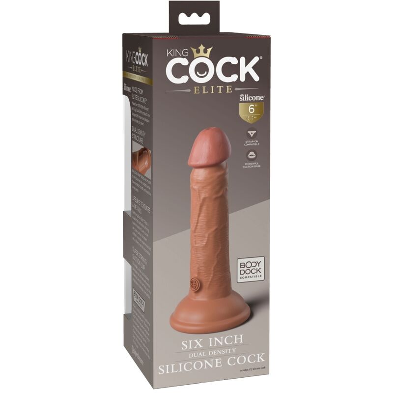 KING COCK - ELITE DILDO REALISTICO IN SILICONE 15.2 CM CARAMEL King Cock