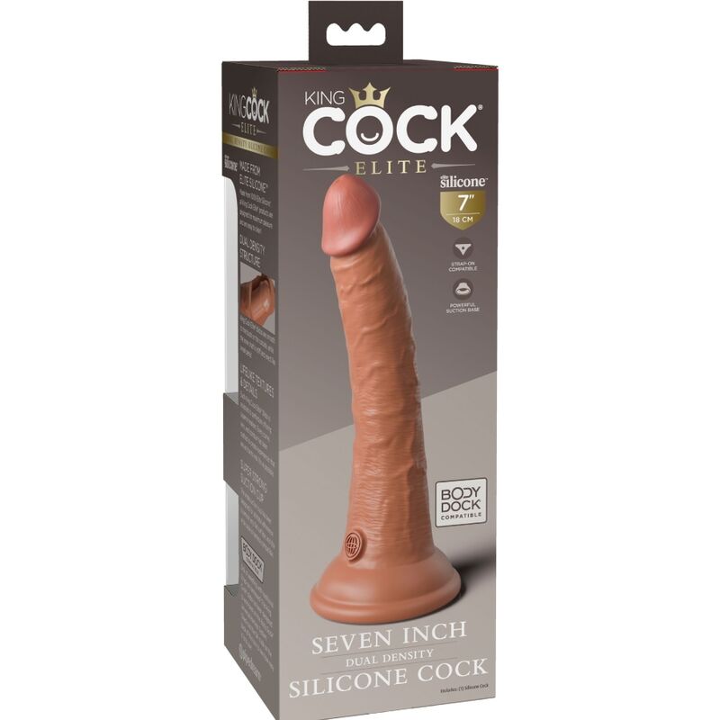 KING COCK - ELITE DILDO REALISTICO IN SILICONE 17.8 CM CARAMEL King Cock