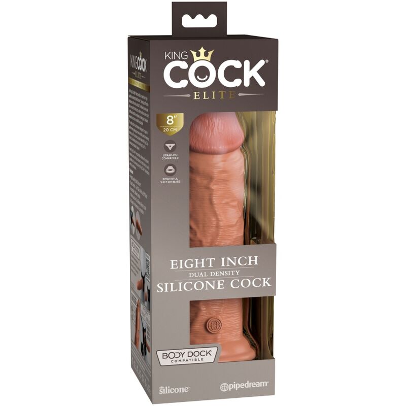 KING COCK - ELITE DILDO REALISTICO IN SILICONE 20.3 CM CARAMEL King Cock