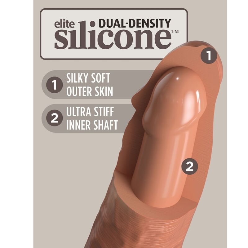 KING COCK - ELITE DILDO REALISTICO IN SILICONE 20.3 CM CARAMEL King Cock