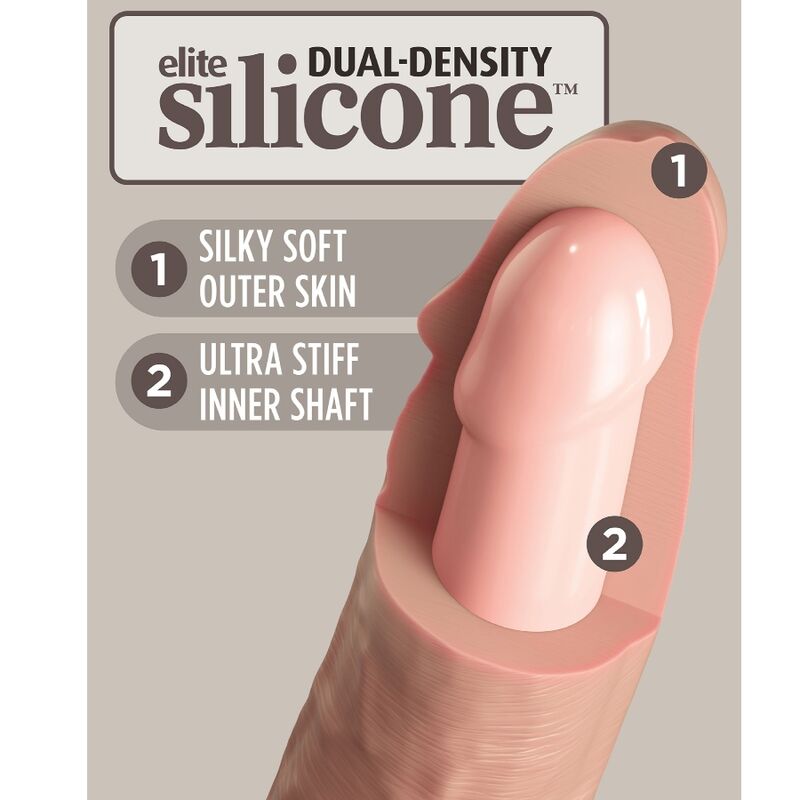 KING COCK - ELITE VIBRATORE DILDO REALISTICO E TELECOMANDO IN SILICONE 17.8 CM King Cock