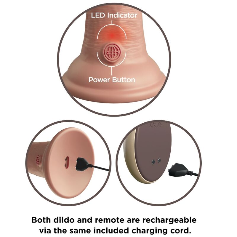KING COCK - ELITE VIBRATORE DILDO REALISTICO E TELECOMANDO IN SILICONE 23 CM King Cock