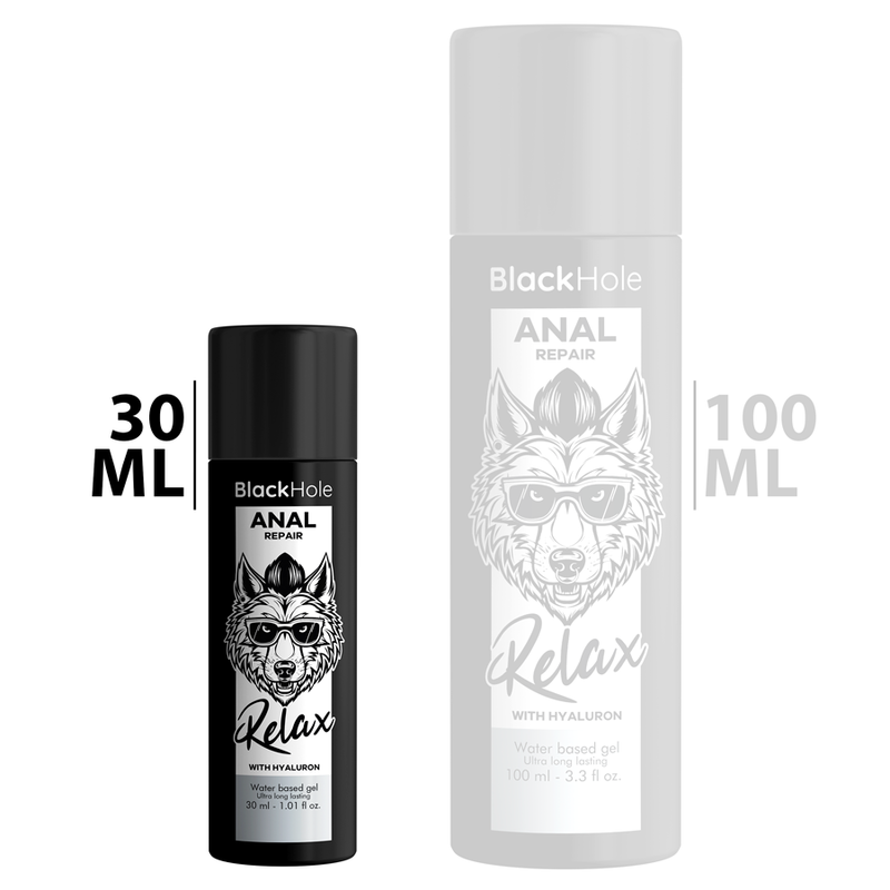 BLACK HOLE - RIPARATORE ANALE A BASE D'ACQUA RELAX CON IALURONICO 30 ML Black Hole