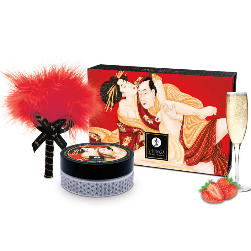 SHUNGA - KIT POLVERE DA MASSAGGIO COMMESTIBILE ALLA FRAGOLA Shunga Body Power