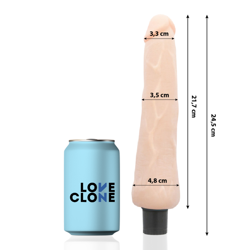 LOVECLONE - VIBRATORE AUTOLUBRIFICANTE RAGNAR 24.5 CM -O- 3.5 CM Loveclone